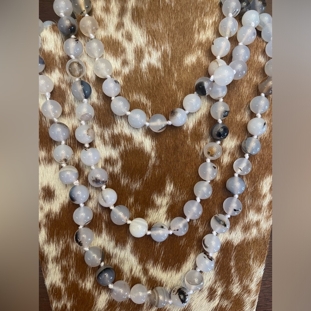 Neutral layering mala necklace